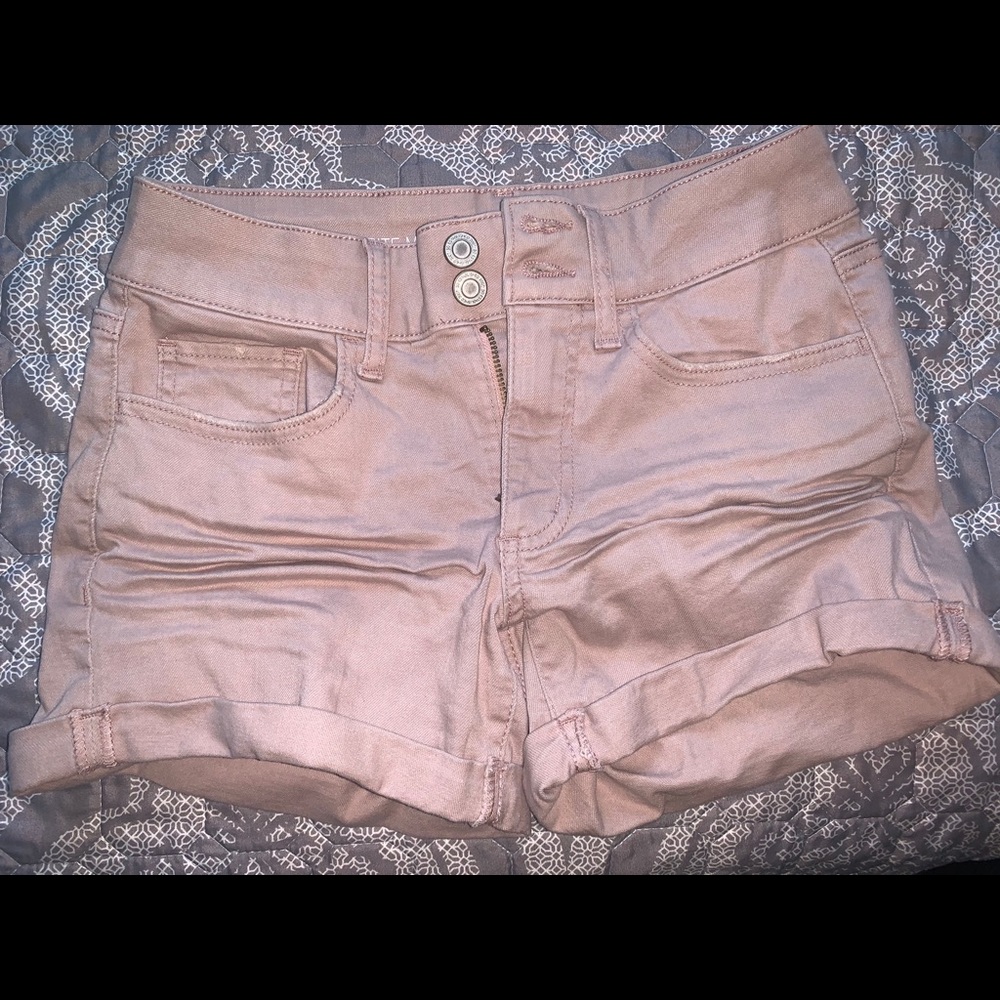Women’s Pink/beige Low Rise Jean Shorts